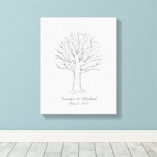 Leinwand Thumbprint Tree Guestbook (Insitu (Holzboden))