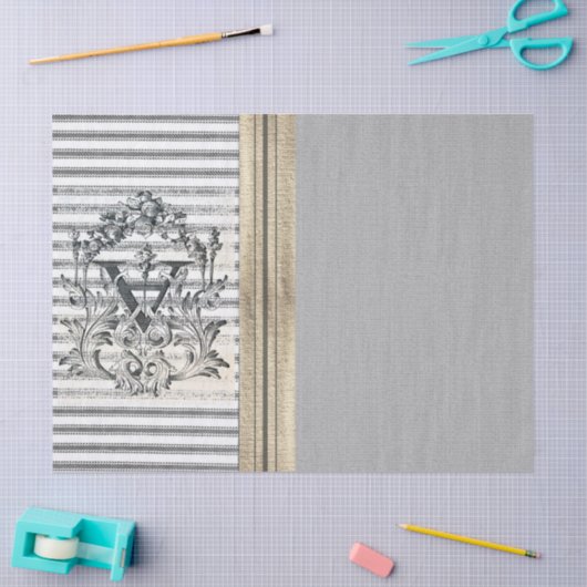 Leinwand-tickendes Monogramm-Seidenpapier Seidenpapier (Basteln)