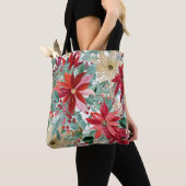 Leinwand Tote Beutel für Frauen Ästhetische Blume Tasche (Von Nahem)