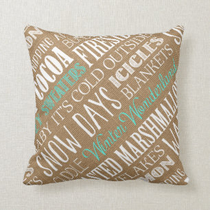 Leinwand-Typografie-Winter-Märchenland-Kissen Kissen