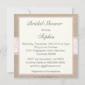 Leinwand-u. Spitze-rosa kundengerechtes Brautparty Einladung (Rückseite)