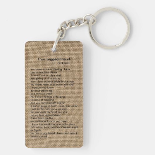 Leinwand-und Schlüsselanhänger (Rückseite)