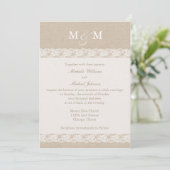 Leinwand und schnürt sich Wedding | Einladung (Stehend Vorderseite)