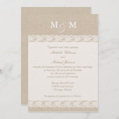 Leinwand und schnürt sich Wedding | Einladung (Vorne/Hinten)