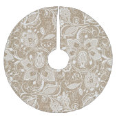 Leinwand und Spitze-Baum-Rock Polyester Weihnachtsbaumdecke (Vorderseite)