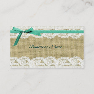 Leinwand-und Spitze-beige tadelloses Bogen-Shabby Visitenkarte