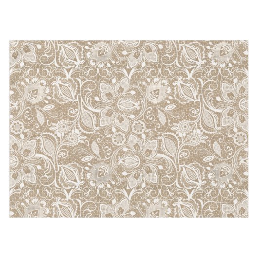 Leinwand und Spitze-BlumenTischdecke Tischdecke (Vorderseite (Horizontal))