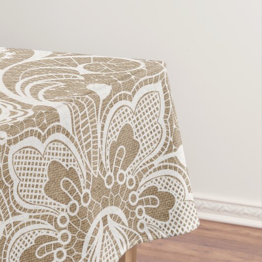 Leinwand und Spitze-BlumenTischdecke Tischdecke (Beispiel)