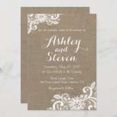 Leinwand- und Spitzehochzeitseinladung Einladung (Vorne/Hinten)