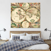 Leinwand Vintage Weltkarte 1689 (Insitu (Schlafzimmer))