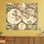 Leinwand Vintage Weltkarte 1689 (Insitu (Wohnzimmer))