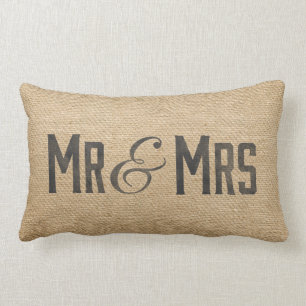 Leinwand-Vintager Herr u. Frau Wedding Date Lendenkissen