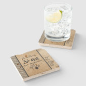 Leinwand-Vintages Porto-Franzose-Land Steinuntersetzer (Seitenansicht)