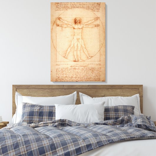 Leinwand Vitruvian Man von Leonardo da Vinci (Insitu (Schlafzimmer))