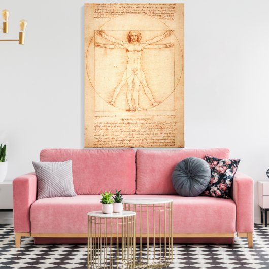 Leinwand Vitruvian Man von Leonardo da Vinci (Insitu (Wohnzimmer))