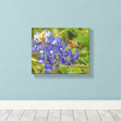 Leinwand von Bluebonnet und Bienen-Foto (Insitu (Holzboden))