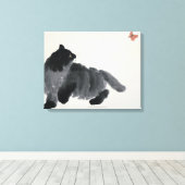 Leinwand von Katzen und Schmetterlingen (Insitu (Holzboden))