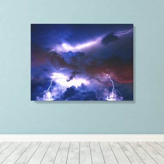 Leinwand Wall Art Lighting Storm (Insitu (Holzboden))