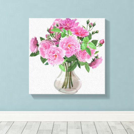 Leinwand Wall Art Pink Roses (Insitu (Holzboden))