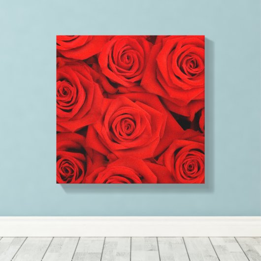 Leinwand Wall Art-Rote Rosen (Insitu (Holzboden))