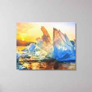 Leinwand Wall Art Sunrise Ice Chunks