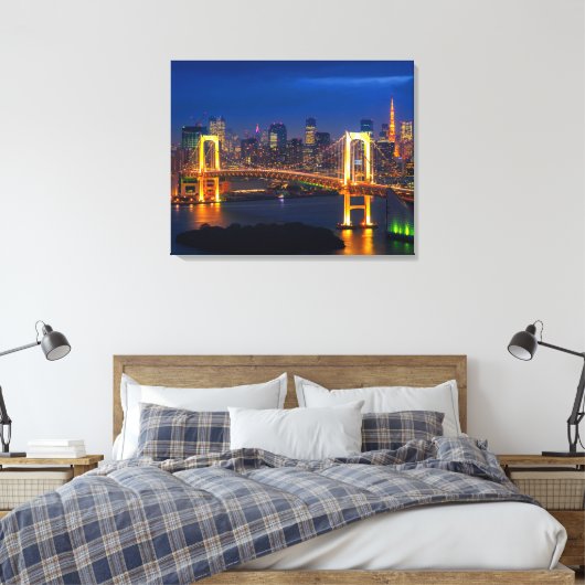 Leinwand Wall Art-Tokyo Skyline (Insitu (Schlafzimmer))