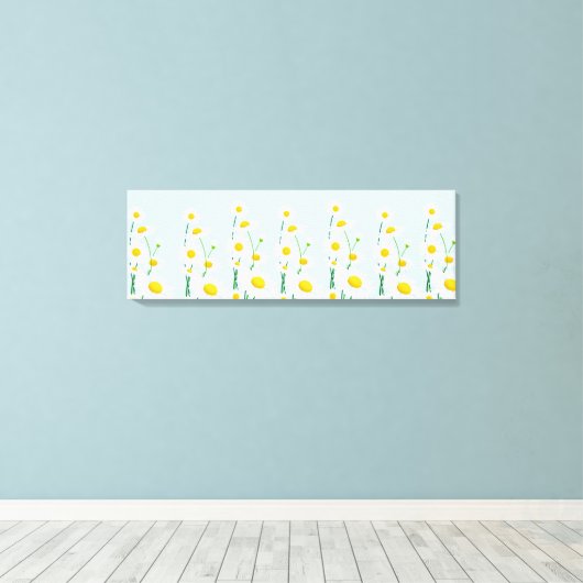 Leinwand Wall Art-White Daisies (Insitu (Holzboden))