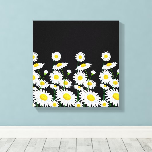 Leinwand Wall Art-White Daisies (Insitu (Holzboden))