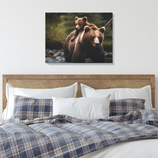 Leinwand Wall Art-Yellowstone Bär (Insitu (Schlafzimmer))