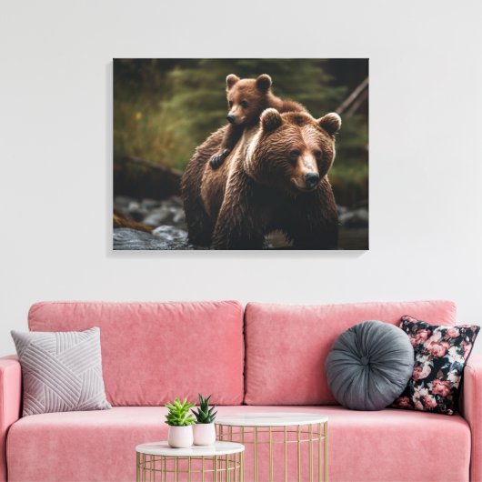 Leinwand Wall Art-Yellowstone Bär (Insitu (Wohnzimmer))