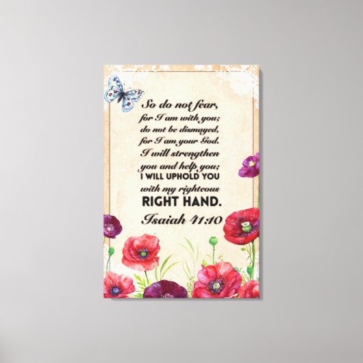 Leinwand Wall Print 24x36, Isaiah 41:10 (Vorderseite)