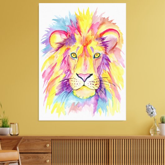 Leinwand Wasserfarbe Löwe (Insitu (Wohnzimmer))