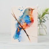 Leinwand Wasserfarben Bird Malerei Dankeskarte (Stehend Vorderseite)