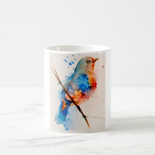 Leinwand Wasserfarben Bird Malerei Kaffeetasse (Mittel)