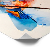 Leinwand Wasserfarben Bird Malerei Poster (Ecke)