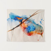 Leinwand Wasserfarben Bird Malerei Wandteppich (Vorderseite (Horizontal))