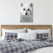 Leinwand Westie Dog (West Highland White Terrier) (Insitu (Schlafzimmer))