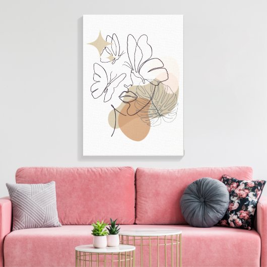 Leinwand White Brown Line (Insitu (Wohnzimmer))