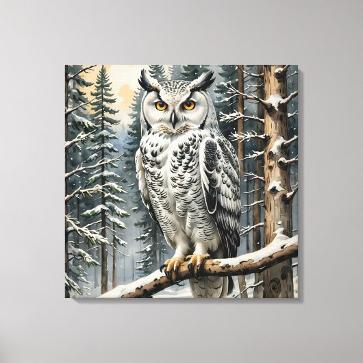 Leinwand Winter Owl Art (Vorderseite)