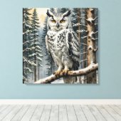 Leinwand Winter Owl Art (Insitu (Holzboden))