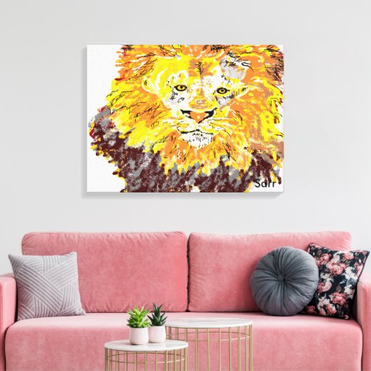 Leinwand Wrap 24" x 18", 1,5", Single Lion (Insitu (Wohnzimmer))
