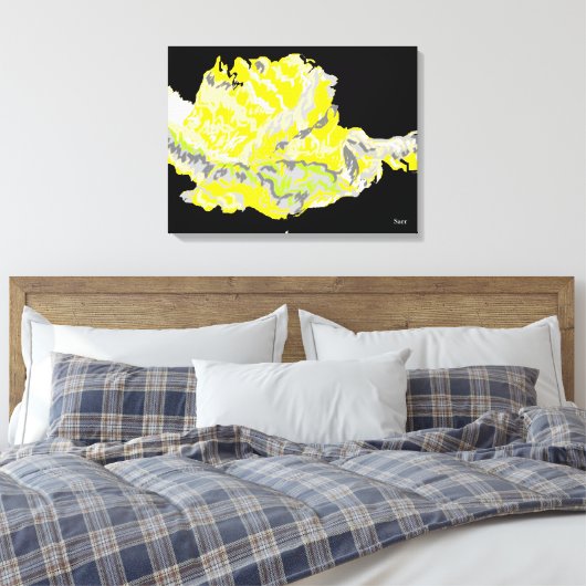 Leinwand Wrap/Gelb Rose (Insitu (Schlafzimmer))