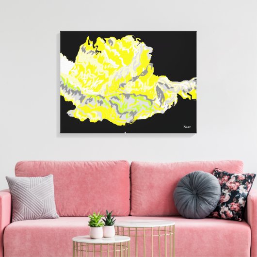 Leinwand Wrap/Gelb Rose (Insitu (Wohnzimmer))