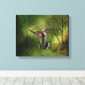 Leinwand Wrap Hummingbird im Flug (Insitu (Holzboden))