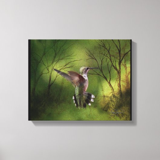 Leinwand Wrap Hummingbird im Flug (Vorderseite)