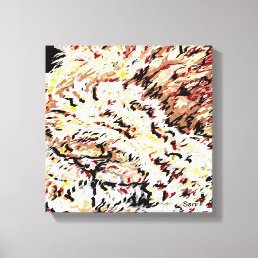 Leinwand Wrap/ Löwe in Entsetzen von Sarr (Vorderseite)