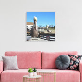 Leinwand Wrap - Pelikane auf Pier (Insitu (Wohnzimmer))