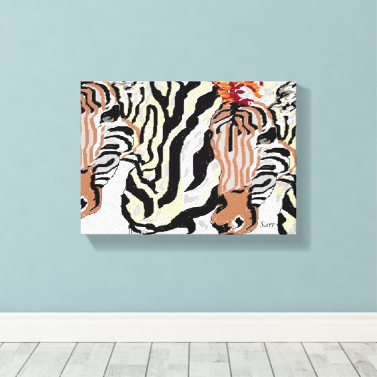 Leinwand Wrap /Zebras (Insitu (Holzboden))