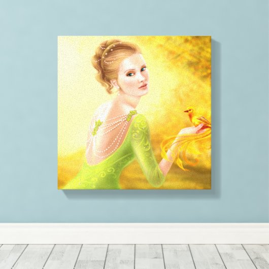 Leinwand Wunderschöne Romantikerin und Fantasiegol (Insitu (Holzboden))