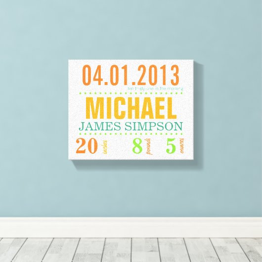 Leinwand zum Geburtsdatum des Kindes - Zirkus (Insitu (Holzboden))